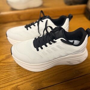 Women's White and Black Athletic Shoes